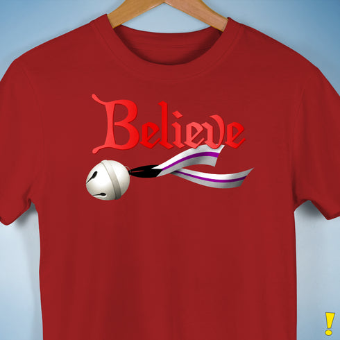 Believe Demisexual Pride Jingle Bell Premium Unisex T-Shirt - Red
